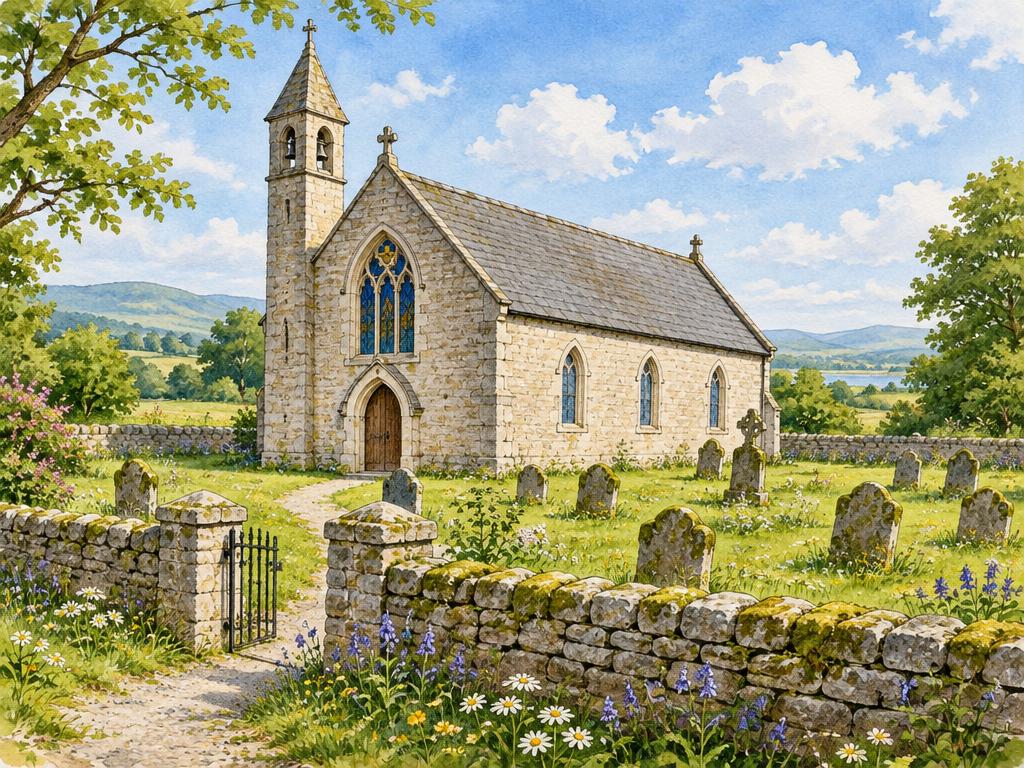 Illustration for St Brigid's Church & Old Graveyard in fictional Kilbracken